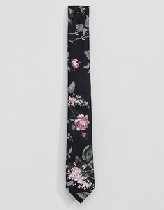 Галстук с цветочным принтом Twisted Tailor - Черный