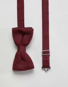 Бордовый трикотажный галстук-бабочка Twisted Tailor - Красный