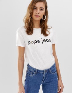 Футболка с логотипом Pepe Jeans Catalina - Белый