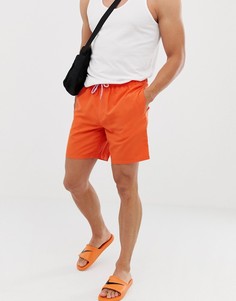 Оранжевые шорты для плавания средней длины ASOS DESIGN - Оранжевый
