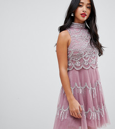 Платье мини с кроп-топом и юбкой из тюля ASOS DESIGN Petite - Мульти