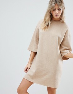 Мягкое свободное платье-футболка ASOS DESIGN - Коричневый