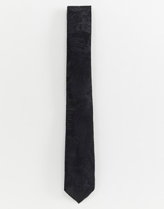 Черный галстук с цветочным принтом River Island - Черный