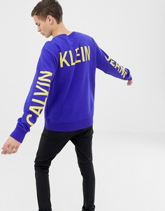 Синий свитшот с логотипом Calvin Klein Jeans - Синий