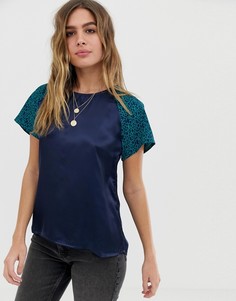 Блузка с леопардовым принтом на рукавах Vero Moda - Мульти