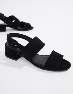 Замшевые босоножки на среднем каблуке Steve Madden - Черный