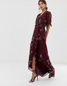 Платье с запахом и цветочным принтом Hope & Ivy - Фиолетовый