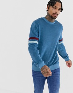 Махровый свитшот с контрастными вставками на рукавах ASOS DESIGN - Красный