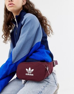 Бордовая сумка-кошелек на пояс с логотипом adidas Originals - Красный