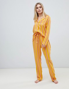 Комбинируемые брюки из 100% модала в полоску ASOS DESIGN - Оранжевый