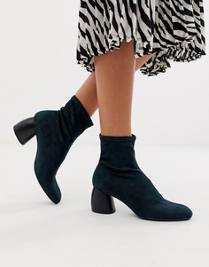 Ботильоны из искусственной замши цвета индиго Bershka - Синий