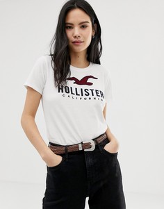 Футболка с полосками и логотипом Hollister - Белый