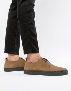 Светло-коричневые низкие замшевые туфли Fred Perry Linden - Коричневый