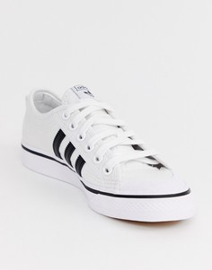 Белые кроссовки с черными вставками adidas Originals Nizza - Белый
