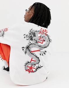 Oversize-лонгслив с принтом дракона ASOS DESIGN - Белый