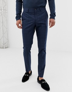 Синие брюки скинни в клетку Jack & Jones Premium - Синий