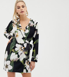 Бархатное платье мини с принтом ASOS DESIGN Tall - Мульти