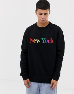Свитшот с вышивкой New York New Look - Черный