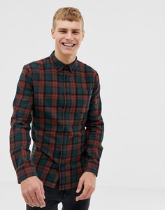 Рубашка классического кроя в бордовую клетку New Look - Красный