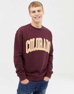 Бордовый свитшот с принтом Colorado New Look - Красный