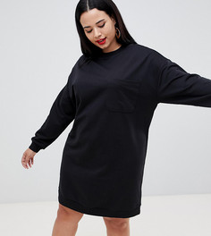 Трикотажное платье с накладным карманом ASOS DESIGN Curve - Черный