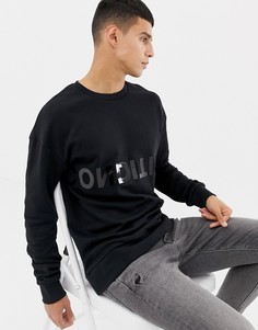 Черный свитшот с надписью condition на спине Jack & Jones Core - Черный
