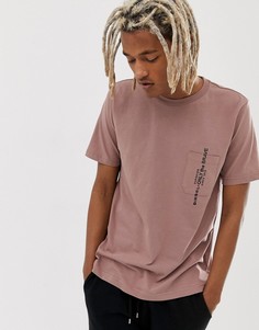 Пыльно-розовая футболка Diesel T-Just-Pocket - Розовый