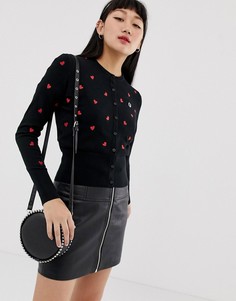 Кардиган с принтом сердец Fred Perry amy winehouse foundation - Черный