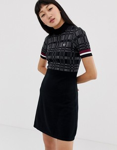 Трикотажное платье с высоким воротом Fred Perry - Черный