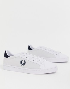 Белые кожаные сетчатые кроссовки Fred Perry Lawn - Белый