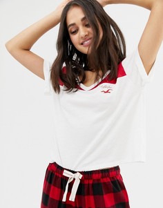 Красный пижамный топ в стиле колор блок Hollister - Красный