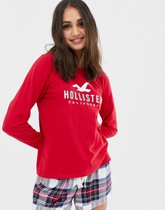 Пижамный топ с логотипом Hollister - Красный