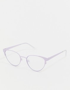 Фиолетовые очки кошачий глаз с прозрачными стеклами Quay Australia Song Bird - Фиолетовый