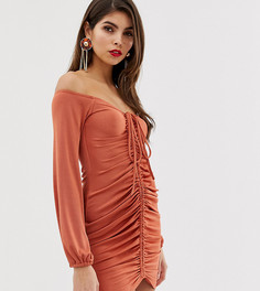 Облегающее платье мини с открытыми плечами ASOS DESIGN - Коричневый