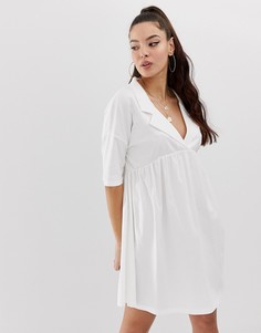 Oversize-платье с воротником ASOS DESIGN - Белый