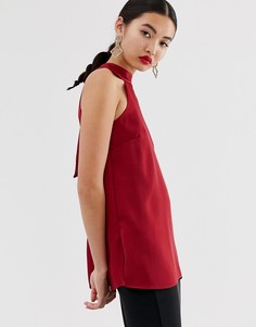 Красный топ с завязкой на шее River Island - Красный