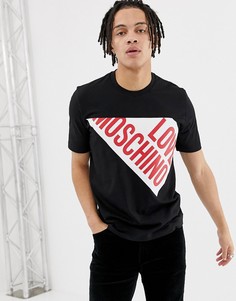 Черная футболка с принтом Love Love Moschino - Черный