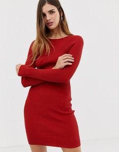 Трикотажное платье мини в рубчик Urban Bliss - Красный