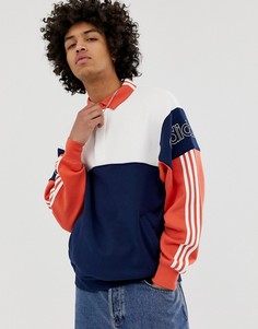 Темно-синий/белый свитшот в стиле регби с тремя полосками adidas Originals DV3146 - Синий