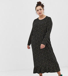 Свободное платье мидакси с винтажным цветочным принтом Daisy Street Plus - Черный