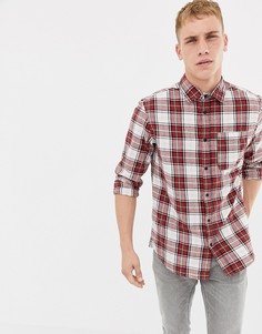 Хлопковая рубашка классического кроя в клетку Jack & Jones Originals - Красный