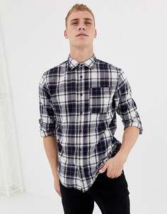 Хлопковая рубашка классического кроя в клетку Jack & Jones Originals - Темно-синий