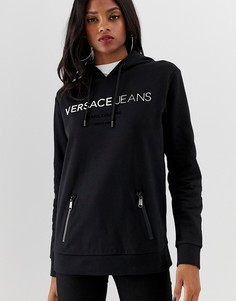 Худи с 3D логотипом Versace Jeans - Черный