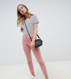 Облегающие брюки с завышенной талией ASOS DESIGN Petite - Розовый