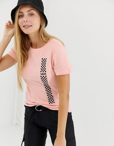 Розовая футболка в клетку Vans - Розовый
