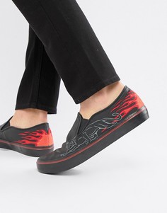 Кеды-слипоны с вышивкой ASOS DESIGN - Черный