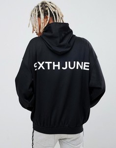 Худи черного цвета с логотипом на спине Sixth June - Черный