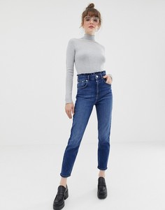 Узкие джинсы в винтажном стиле с оборкой на поясе ASOS DESIGN Farleigh - Синий