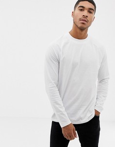 Белый свободный лонгслив с рукавами реглан и высоким воротом ASOS DESIGN - Белый