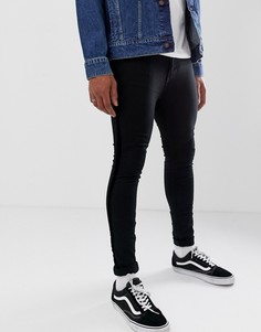 Супероблегающие джинсы с бархатными полосками New Look - Черный